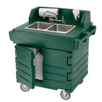 Cambro CamKiosk Kentucky Green 2 Compartment Hand Sink Cart - KSC402519
