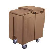 Cambro SlidingLid Tall 175lb Capacity Coffee Beige Mobile Ice Caddy - ICS175T157 