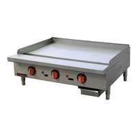Sierra 36" Countertop Thermostatic Gas Griddle w/ 3/4" Thick Plate - SRTG-36
