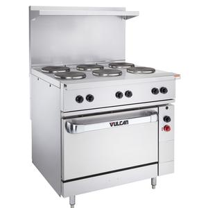 Vulcan EV36S-6FP208 36" Electric Range w/ (6) 2 kW French Hotplates - 208v