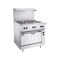 Vulcan 36in Electric Range with (6) 2KW French Hotplates - 240v - EV36S-6FP240 