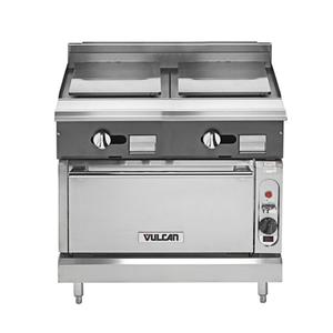 Vulcan V Series 36in Heavy Duty Dual Plancha Range with Standard Oven - V2P36S 