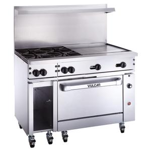 Vulcan Endurance 48" Gas 2 Burner Range w/ 36" Manual Griddle - 48C-2B36G