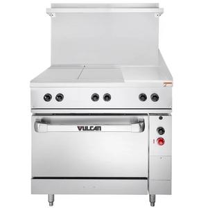 Vulcan EV36S-2HT12G208 36in Electric 2 Hot Top Restaurant Range with 12in Griddle 208v 