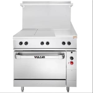 Vulcan EV36S-2HT12G240 36in Electric 2 Hot Top Restaurant Range with 12in Griddle 240v 