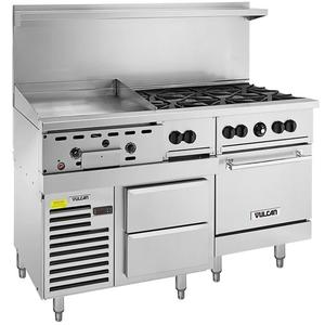 Vulcan 60" Gas Endurance Restaurant Range w/(6) 30,000 BTU Burners - 60RS-24GT6B