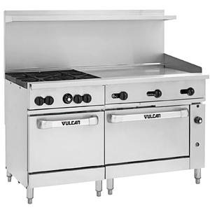 Vulcan Endurance 60" 4 Burner Gas Range w/ 36" Left Griddle - 60RS-36GT4B