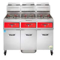 Vulcan PowerFry3â?¢ 85-90lb High Efficiency (3) Vat Gas Fryer - 3TR85DF 
