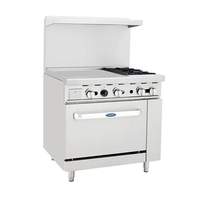 Atosa CookRite 36in (2) Burner Gas Range with Oven & 24in Griddle - AGR-2B24gl 
