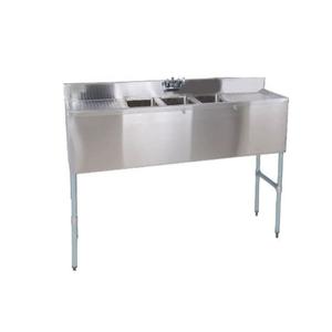 Falcon Food Service 3 Compartment Bar Sink w/ Double 19" Drainboards - BS3T101410-19LR