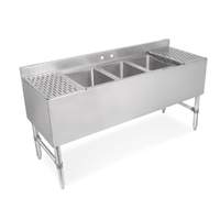John Boos Slim-Line 36in (3) Compartment Stainless Steel Underbar Sink - UBS3-1836-X 