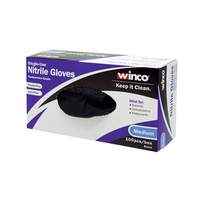 Winco Disposible Black Powder Free Nitrile Gloves - Large - GLN-LB