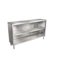 John Boos 72in X 18in Stainless Steel Open Front Dish Cabinet - EDSC8-1872-X 