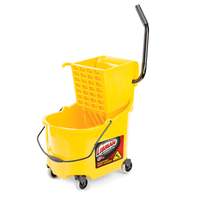Libman Commercial 32 Quart Yellow Polyproylene Heavy Duty Mop Bucket & Wringer - 933