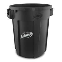 Libman Commercial 32 Gallon Capacity Heavy Duty Round Black Trash Can - 1570