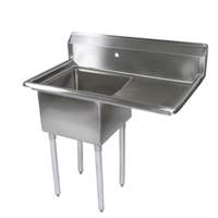 John Boos E-Series 1 Comp Sink 16x20x12 Sink with 18in Right Drainboard - E1S8-1620-12R18-X 