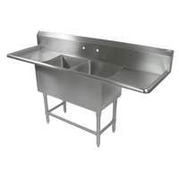John Boos Pro-Bowl 2-Comp 20inx20inx12in Sink with (2) 18in Drainboards - 2PB20-2D18 