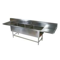 John Boos Pro-Bowl 3-Compartment 16" x 20" x 12" Stainless Steel Sink - 3PB1620-2D24