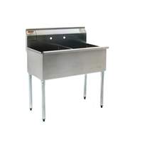 Eagle Group 2 Compartment 24in x 24in Stainless Steel Utility Sink - 2448-2-16/4-1X 