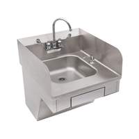 John Boos 14x10 Soap/Towel Dispenser Hand Sink w/ Faucet & Side Splash - PBHS-ADA-P-STD-SSLR-X