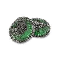 Libman Commercial Woven Stainless Steel Scrubber with Sponge Core - 2 Per Pack - 1240 
