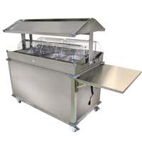 Cadco MobileServÂ® Deluxe Grab & Go Stainless Merchandising Cart - CBC-GG-4-LST 