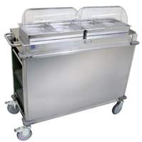Cadco MobileServ® Stainless Junior Mobile Hot Buffet Cart - CBC-HH-LST