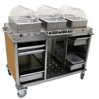 Cadco MobileServÂ® (3) Bay Mobile Hot Buffet Serving Cart - CBC-HHH-L*-4 