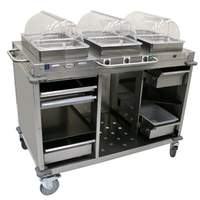 Cadco MobileServ (3) Bay Stainless Mobile Hot Buffet Serving Cart - CBC-HHH-LST-4 