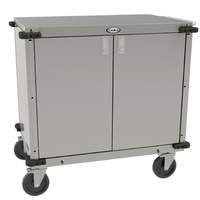 Cadco Enclosed Base Stainless Steel Locking Utility Cart - CC-LUC-LST