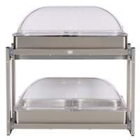 Cadco Multi-Level Warming Buffet Server with Rolltop Lids - CMLB-24RT 