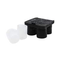 TableCraft Black Silicone Ice Tray - Makes (4) 1 oz Shot Glasses - BSST
