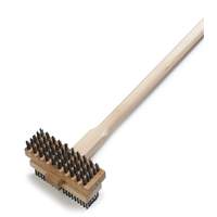 ChefMaster Heavy Duty Double Sided Wire Broiler Brush w/ Wooden Handle - 90043DH