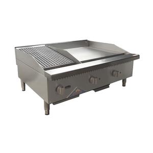 Comstock Castle 36" Wide Countertop Gas Griddle/Charbroiler Combo Unit - CS-12RB-24G