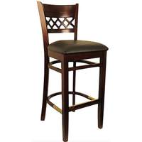 Atlanta Booth & Chair Wooden Venetian Back Bar Stool w/ Black Vinyl Seat - W105BS