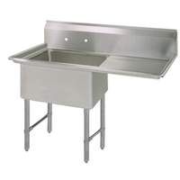 BK Resources 1 Compartment 24x24x14 w/ (1) 24" Right Drainboard - BKS-1-24-14-24RS