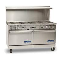 Imperial Pro Series 60in (10) Burner Gas Range with 1 Convection Oven - IR-10-C-XB 