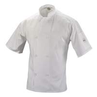 Mercer Culinary Millennia Unisex White Short Sleeve Chef Jacket - XXL - M60013WH2X 