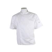 Mercer Culinary Genisis Unisex White Short Sleeve Chef Jacket - M - M61012WH1M