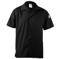 Mercer Culinary Millenia Black Unisex Short Sleeve Cook Shirt - XL - M60200BK1X 