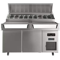 U-Line Commercial 65in W Commercial Refrigerated Prep Table with Condiment Rail - UCPT565-SS61A 