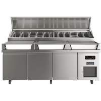 U-Line Commercial 88in W Commercial Refrigerated Prep Table with Condiment Rail - UCPT588-SS61A 
