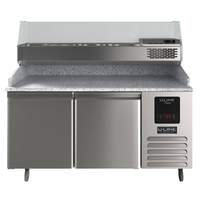 U-Line Commercial 65" W Refrigerated Pizza Prep Table with Condiment Rail - UCPP566-SS61A