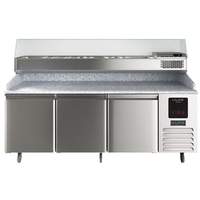U-Line Commercial 88in W Refrigerated Pizza Prep Table with Condiment Rail - UCPP588-SS61A 