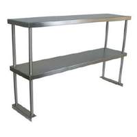 John Boos 72" x 18" Stainless Steel Table Mounted Double Overshelf - OS-ED-1872-X
