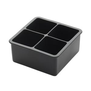 Winco Black Silicone 2in x 2in (4) Compartment Ice Cube Mold - ICCT-4R 