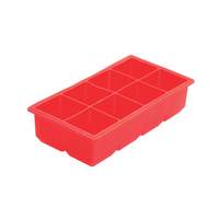 Winco Red Silicone 2" x 2" (8) Compartment Ice Cube Mold - ICCT-8R
