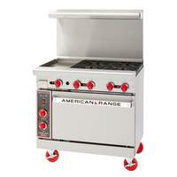 American Range 36in (4) Burner Gas Range with 12in Griddle & Innonvection Oven - AR-12G-4B-NV 