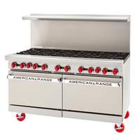 American Range 60in (8) Burner Gas Range with 12in Griddle & 2 Convection Ovens - AR-12G-8B-CC 