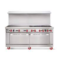 American Range 72in Commercial 8 Burner Gas Range with 24in Manual Griddle - AR-24G-8B 